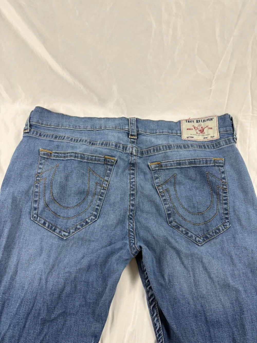 True Religion Ricky Jeans Mens 40x31 Relaxed Straight Medium Wash Stretch Denim